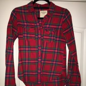 Abercrombie A&F Red Flannel Plaid Shirt